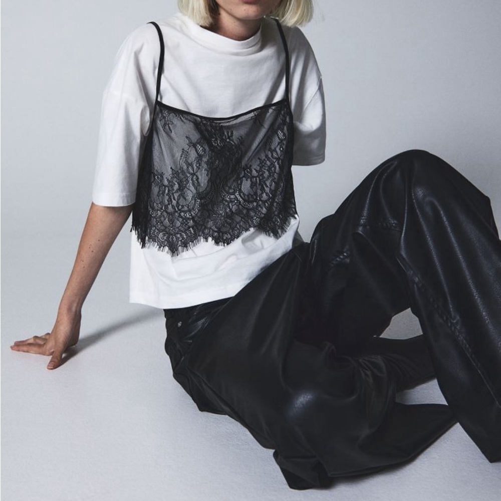 H&M Black Lace Crop Top